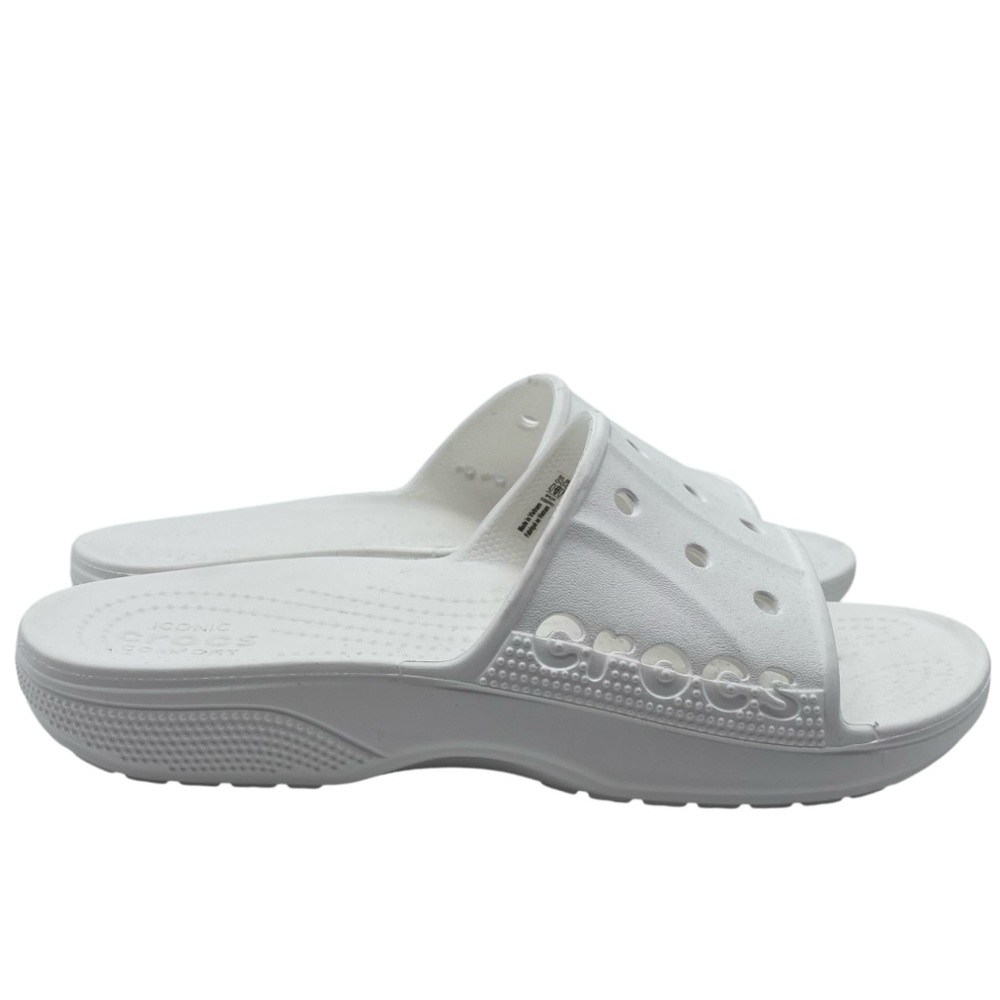 NEW Crocs Womens Shoes Baya Slide Sandals 9 White Flat Casual Cushioned Comfort - Picture 3 of 10